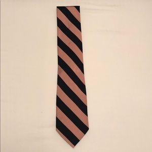 Pink & Navy Striped 100% Silk Tie - Brand New NWOT